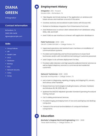 Integrator Resume