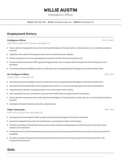 Resume example 2