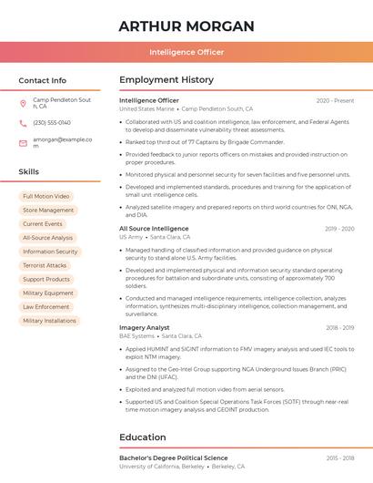 Resume example 3