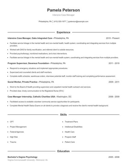 Resume example 1