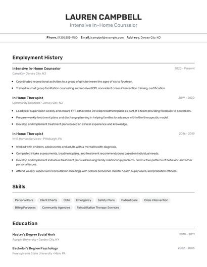 Resume example 2