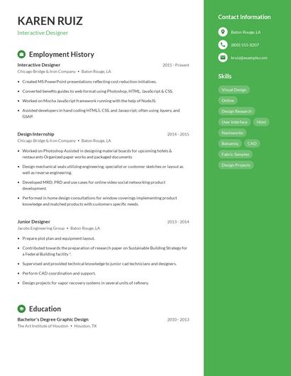 Resume example 5