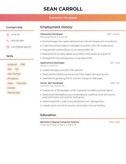Resume example 3