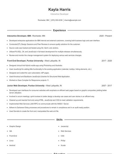 Resume example 1