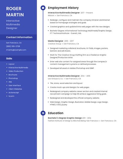 Interactive Multimedia Designer Resume