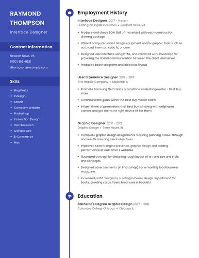 Interface Designer Resume