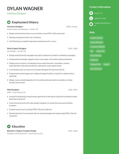 Interface Designer Resume