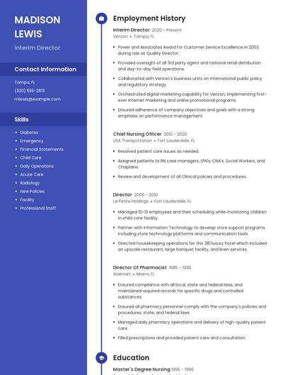 Interim Director Resume