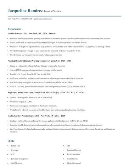 Interim Director Resume