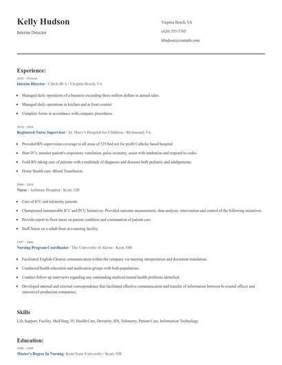Interim Director Resume