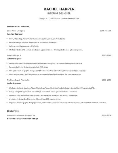 Interior Designer Resume