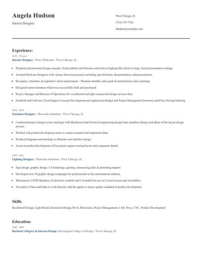 Interior Designer Resume