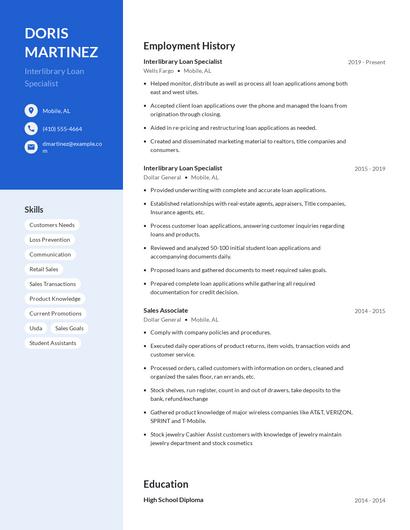 Interlibrary Loan Specialist Resume