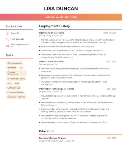 Resume example 3
