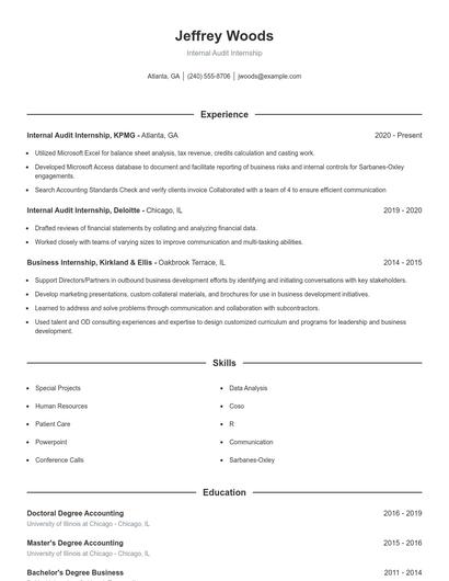 Resume example 1