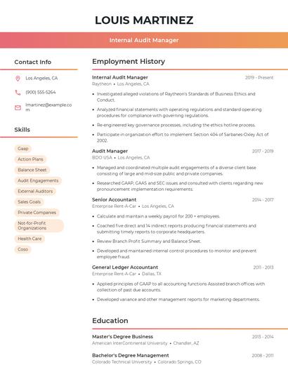 Resume example 3