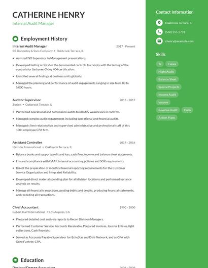 Resume example 5