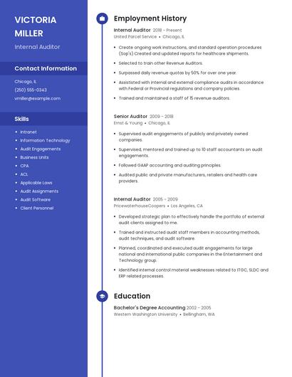 Internal Auditor Resume