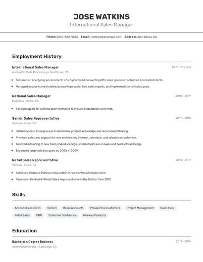 Resume example 2