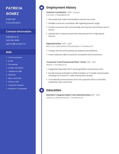 Internet Coordinator Resume