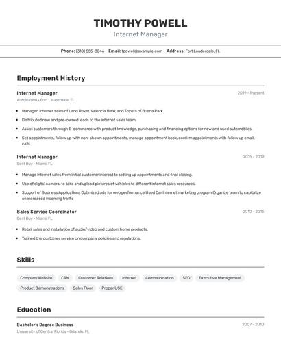 Resume example 2