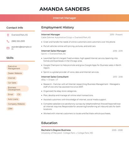 Resume example 3