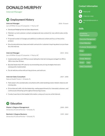 Resume example 4