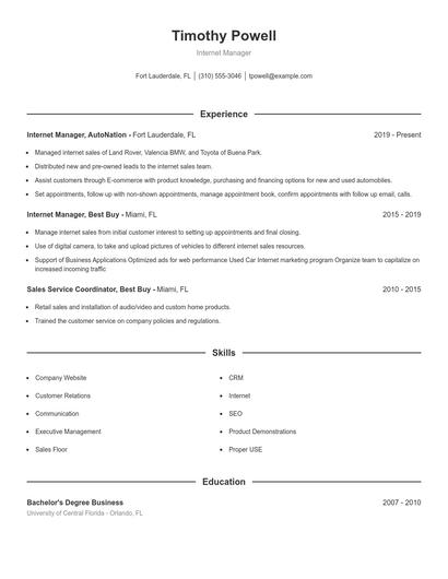 Resume example 1