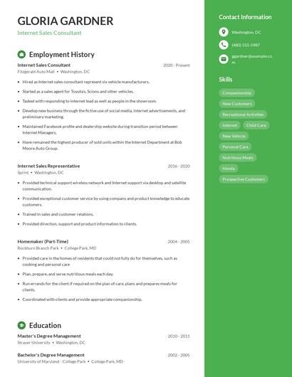 Resume example 4