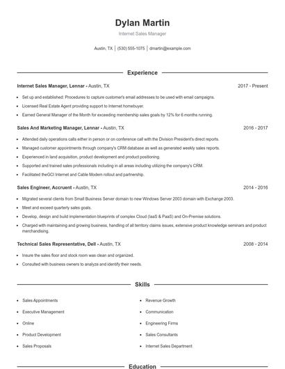 Resume example 1