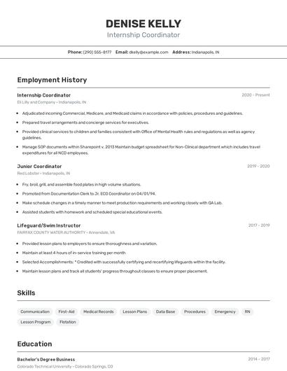 Resume example 2