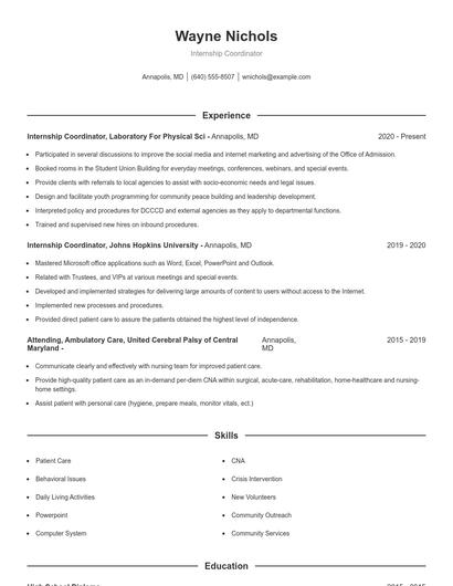 Resume example 1