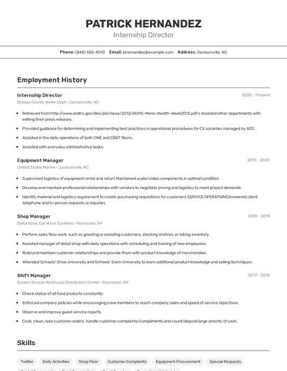 Resume example 2