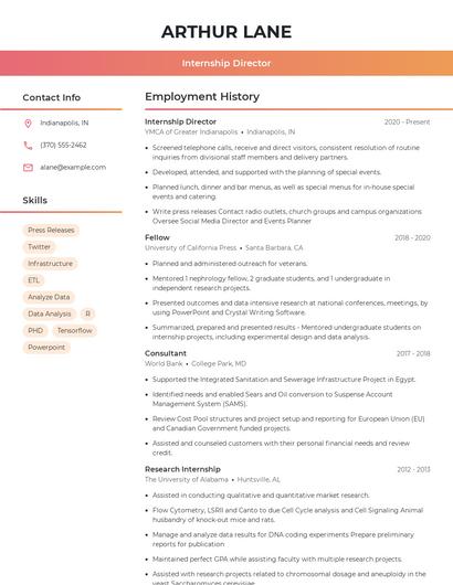 Resume example 3