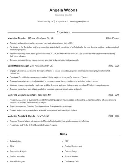Resume example 1