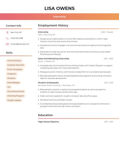 Resume example 3