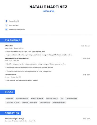 Internship Resume