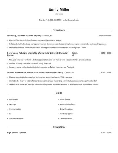Resume example 1