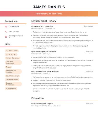 Resume example 3