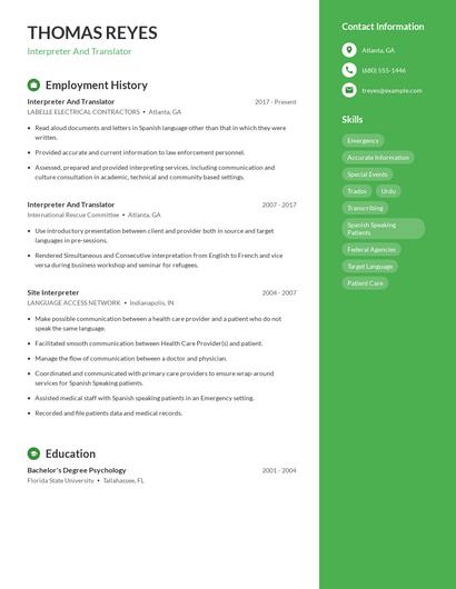 Resume example 4
