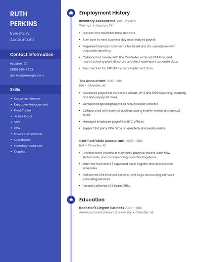 Inventory Accountant Resume