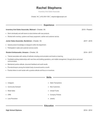 Resume example 1