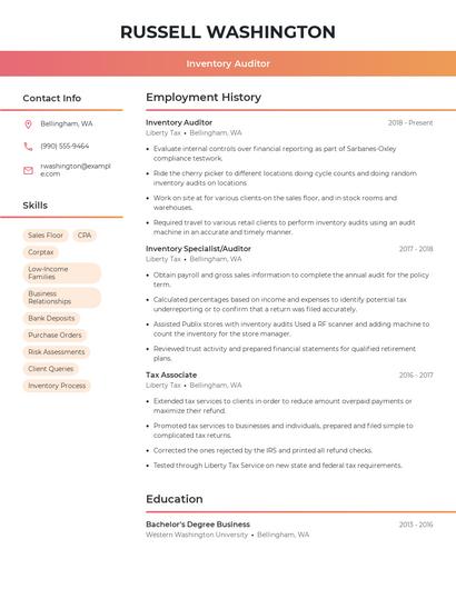 Resume example 3