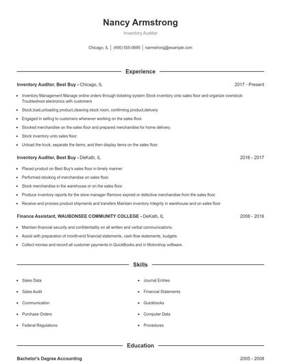 Resume example 1
