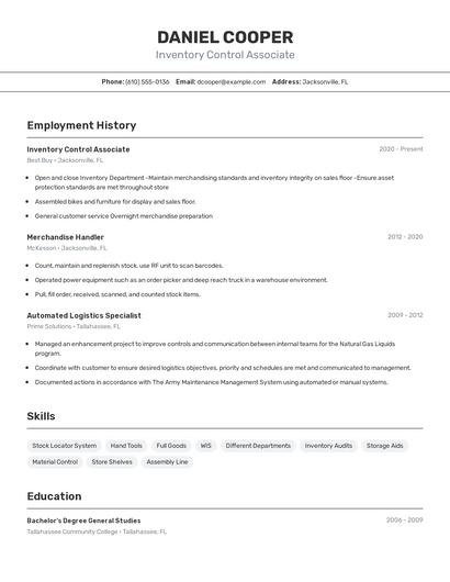 Resume example 2