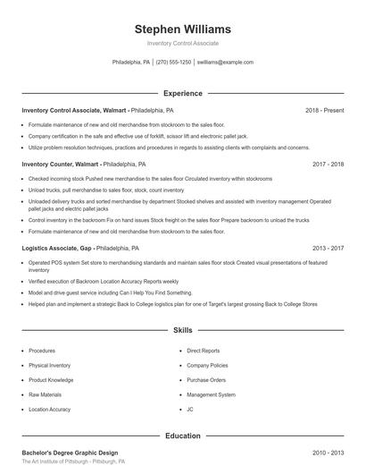 Resume example 1