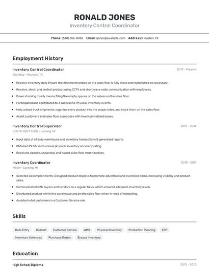 Resume example 2