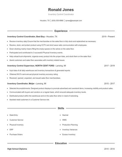 Resume example 1