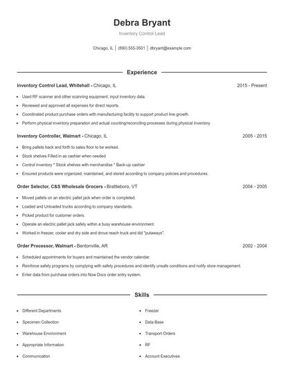 Resume example 1