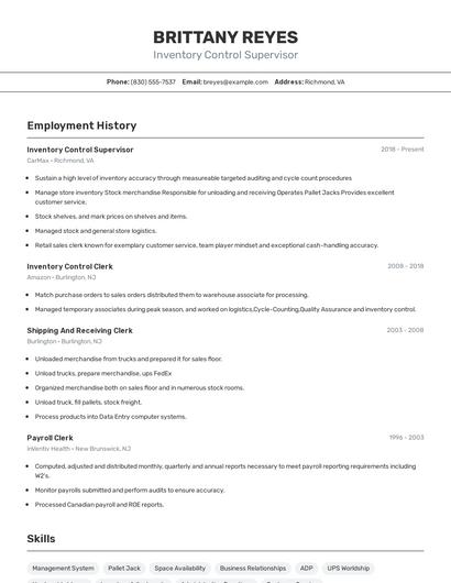 Resume example 2
